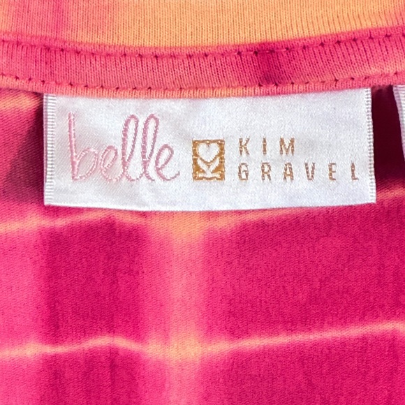Belle by Kim Gravel Vibrant Pink and Yellow Blouse Size XL - Picture 6 of 10